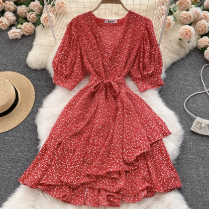 Red Vintage Dresses for Beach Holid..