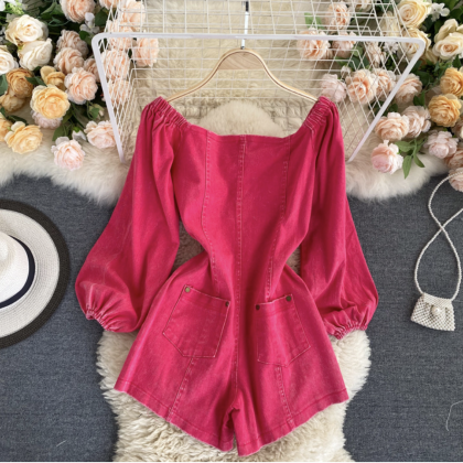 Fuchsia Vintage Rompers Pants for A..