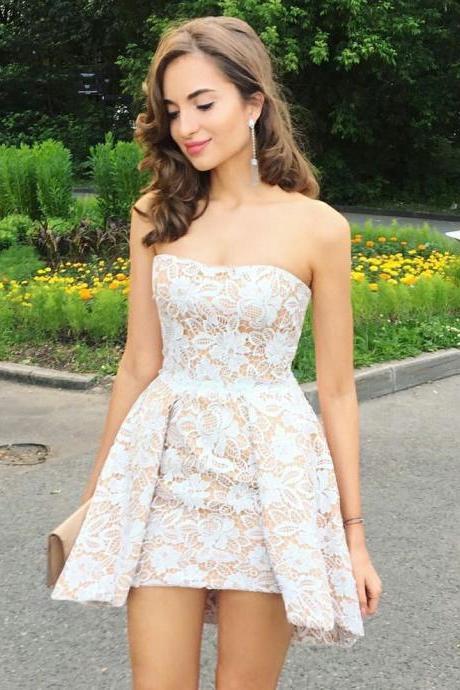 Elegant Short Mini Lace Homecoming Dresses Prom Dresses