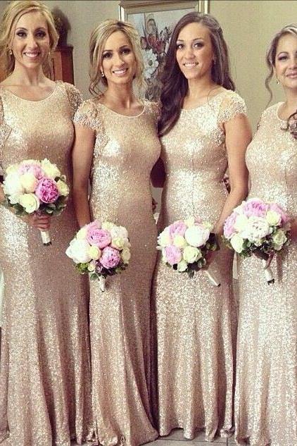 champagne gold bridesmaid dresses
