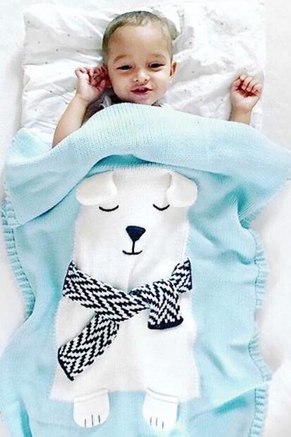 New Arrival Baby Child White Bear Blankets 