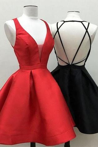 Hot Sell Red/Black Short Homecoming Dresses Prom Dresses
