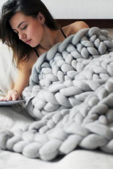 Hand Made Blankets Ultra Thick Line Bed Blankets Iceland Tentaculata Sofe Blanket