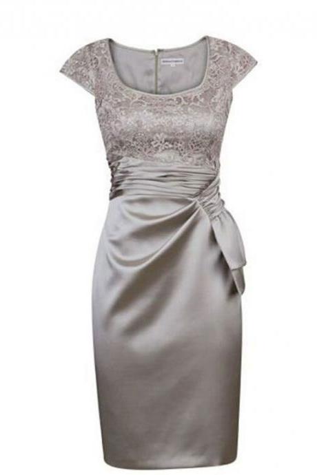 Cap Sleeves Square Knee Length Mother of the Bride Dresses