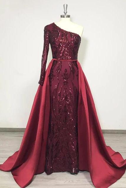 Single Length Burgundy Prom Dresses Evening Gown