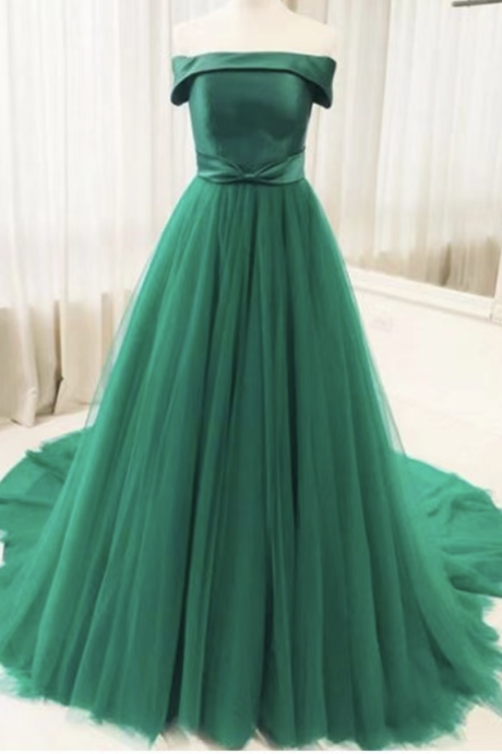 V Neck Green Prom Dresses for Women