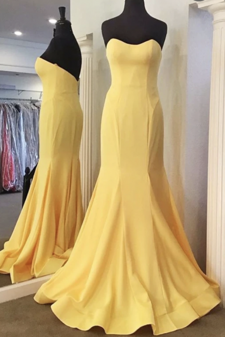 Yellow Mermaid Prom Dresses