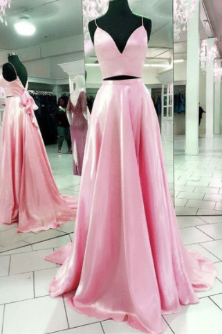 Pink Two Piece Prom Dresses under 100