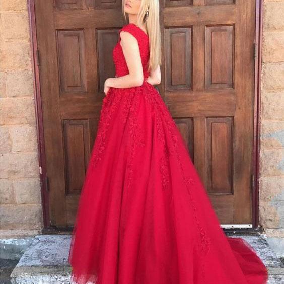 V neck Long Prom Dress, Party Dress Evening Dress