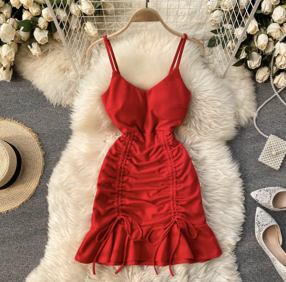 Red Spaghetti Straps Party Dresses on Luulla